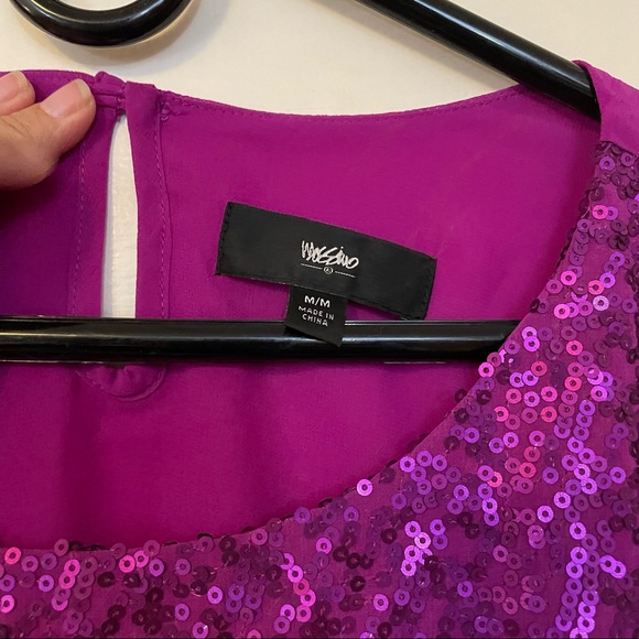 Mossimo Purple/Pink/Magenta Sequined Top Size Medium — Very cute! - Picture 5 of 8